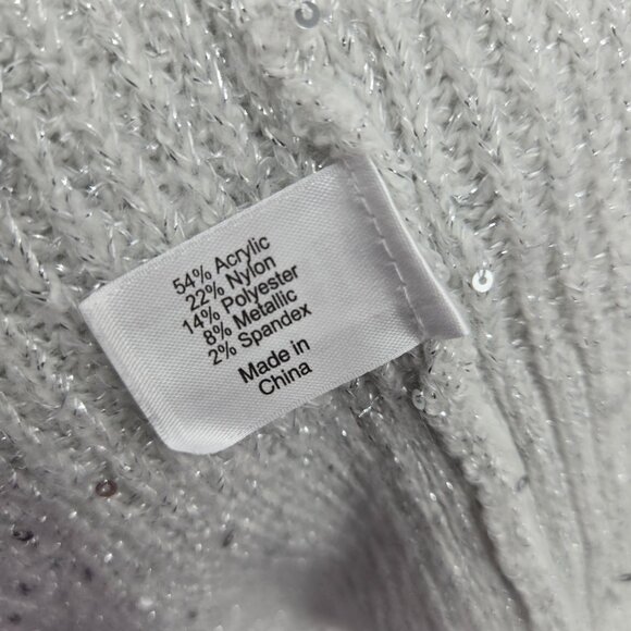 Lane Bryant Gray Metallic Sequin Open Cardigan Shrug Size 18/20 - Picture 7 of 9